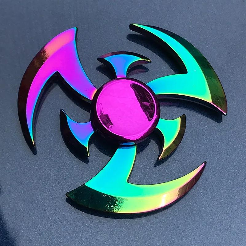 Metall Regenbogen Fidget Spinner Bunt EDC Hand Spinner Anti-Angst Spielzeug für Kinder Erwachsene Lindert Stress Finger Spinner Geschenke