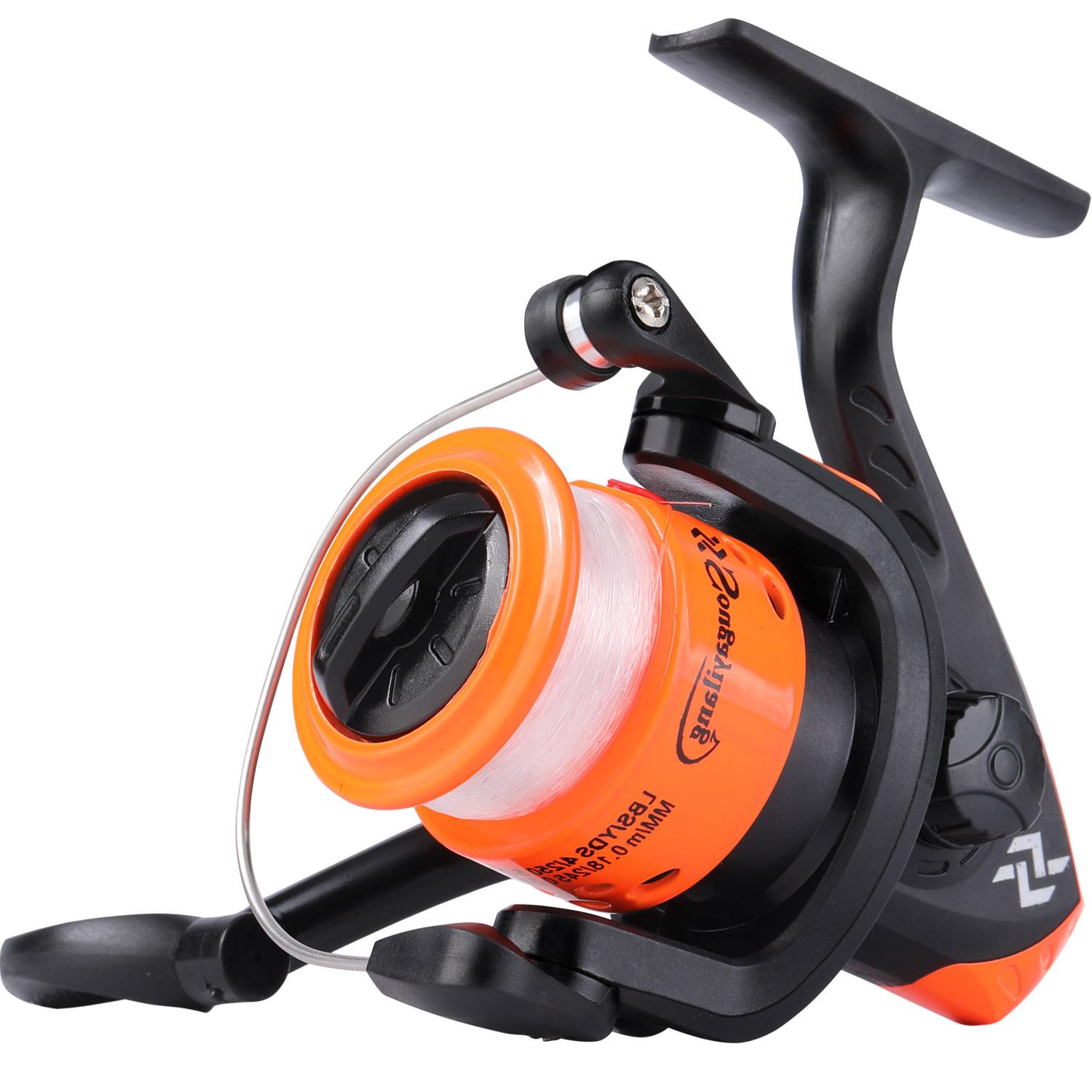 Angelrolle Gold Spinning Angelrolle Übersetzungsverhältnis 5,2:1 Angelräder Angelzubehör orange