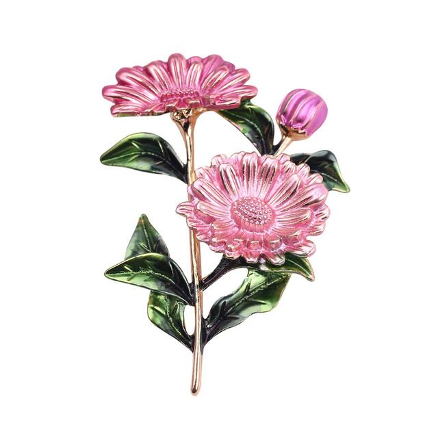 High-End Exquisite Rose Brosche Strass Brosche Emaille Corsage Kleidung Zubehör Schmuck Spot pink
