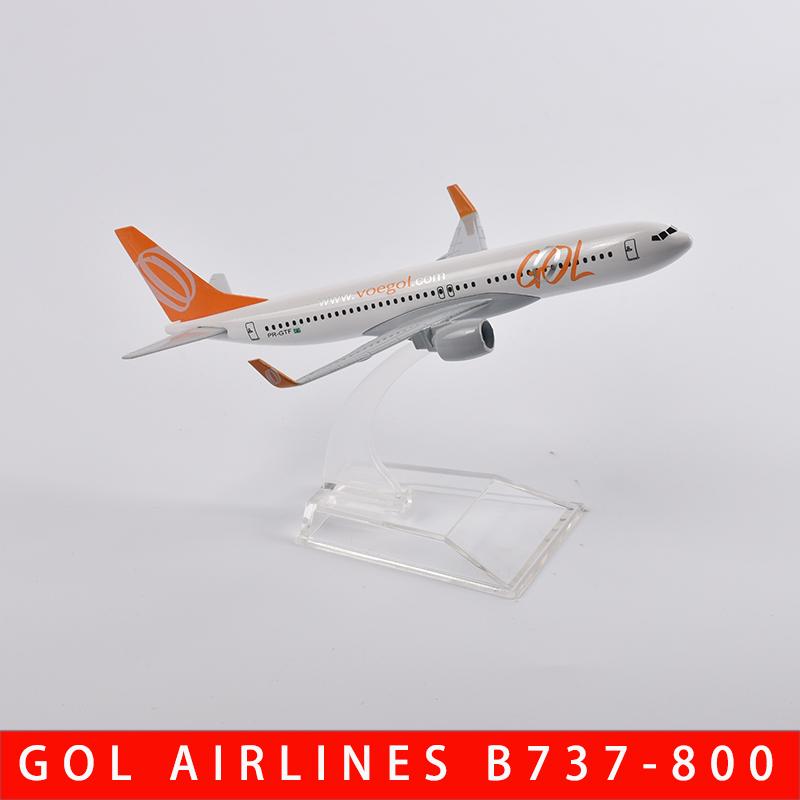 Jason Tutu 16cm Brasilien Air Gol Airlines Boeing 737-800 Airways Flugzeugmodell Flugzeug Flugzeug Diecast Metall 1/400 Maßstab Flugzeuge