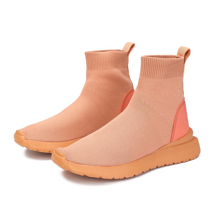 TUINANLE Sommer Damen Sneakers Atmungsaktive High Top Mesh Schuhe Socken Schuhe Outdoor Sneakers 38 orange
