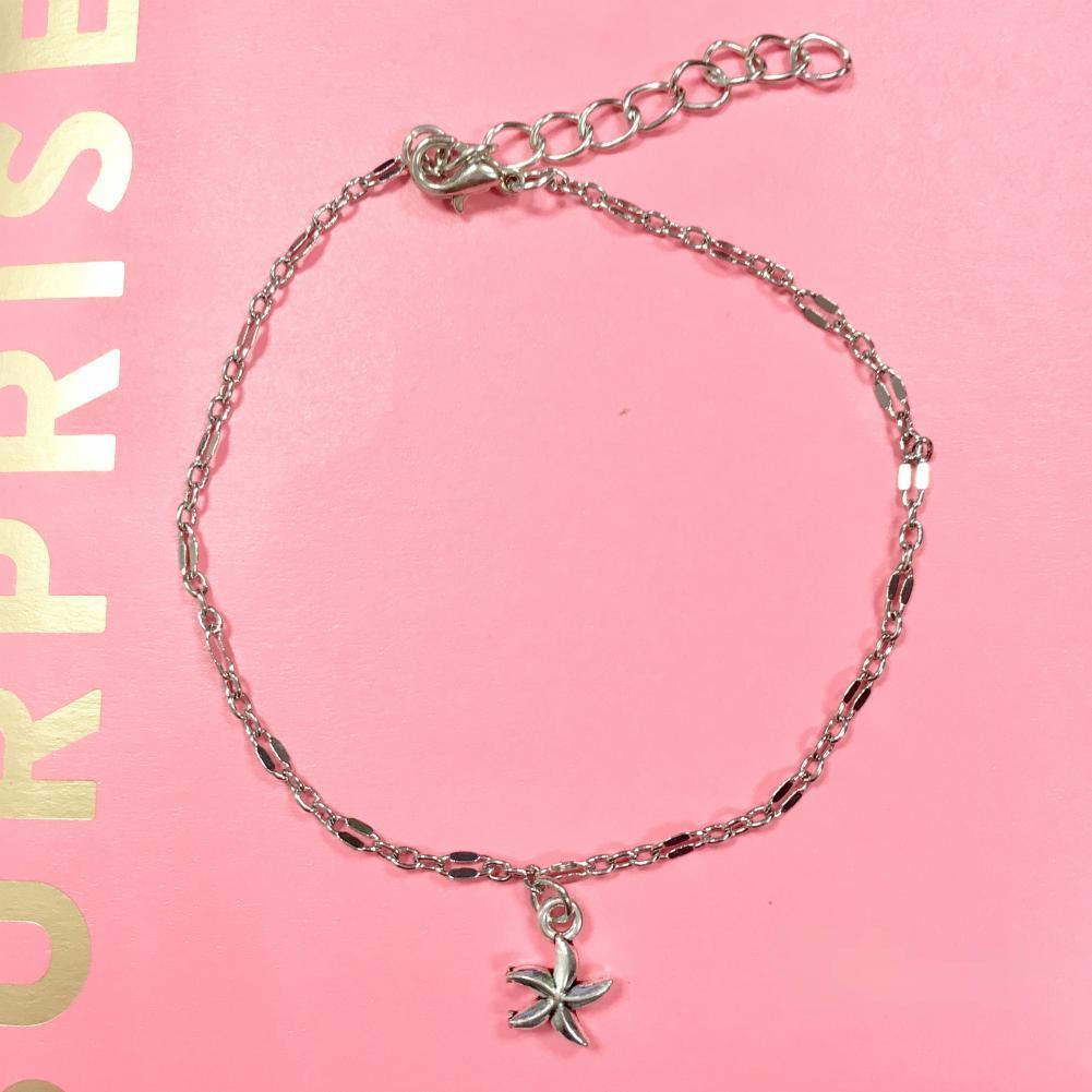 Stern Fußkettchen Armband auf dem Bein Mode Sommer Strand Fuß Schmuck silber