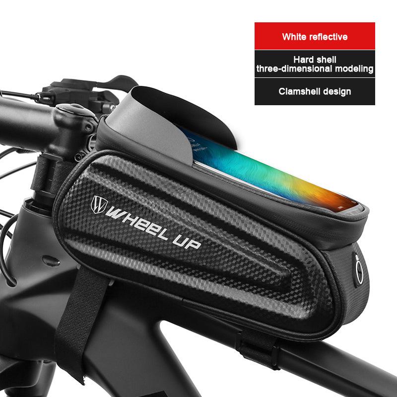 Regenfeste Fahrradtasche, Rahmen vorne, Oberrohr, Fahrradtasche, reflektierend, 6,5 Zoll, Handyhülle, Touchscreen-Tasche, MTB-Fahrradzubehör