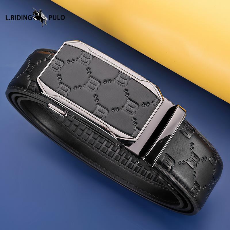Premium Hochwertiger Herren Gürtel Automatische Schnalle Business Casual Gürtel 120cm schwarz