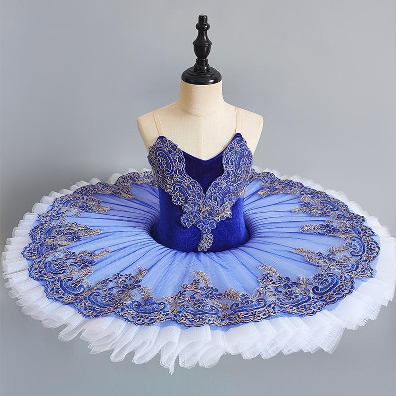 Professionelle Ballett Tutu Kind Kinder Mädchen Ballett Kostüm BallerinaBallet Kleid Mädchen Leistung Kostüm 120cm navy blau