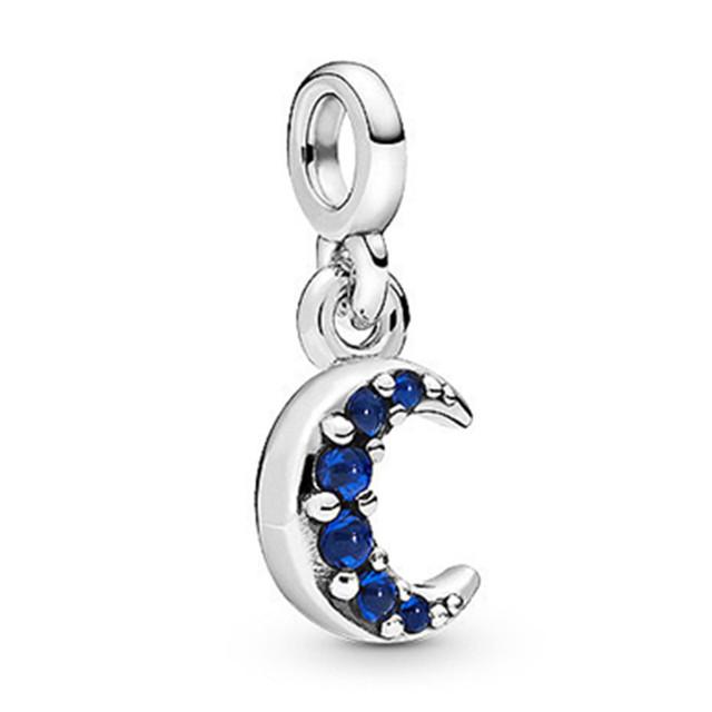 Blaue Serie Luftballon Flugzeug Sterne Mond Perlen Liebe geeignet für Temperament Charm Armband Schmuck Geschenk white