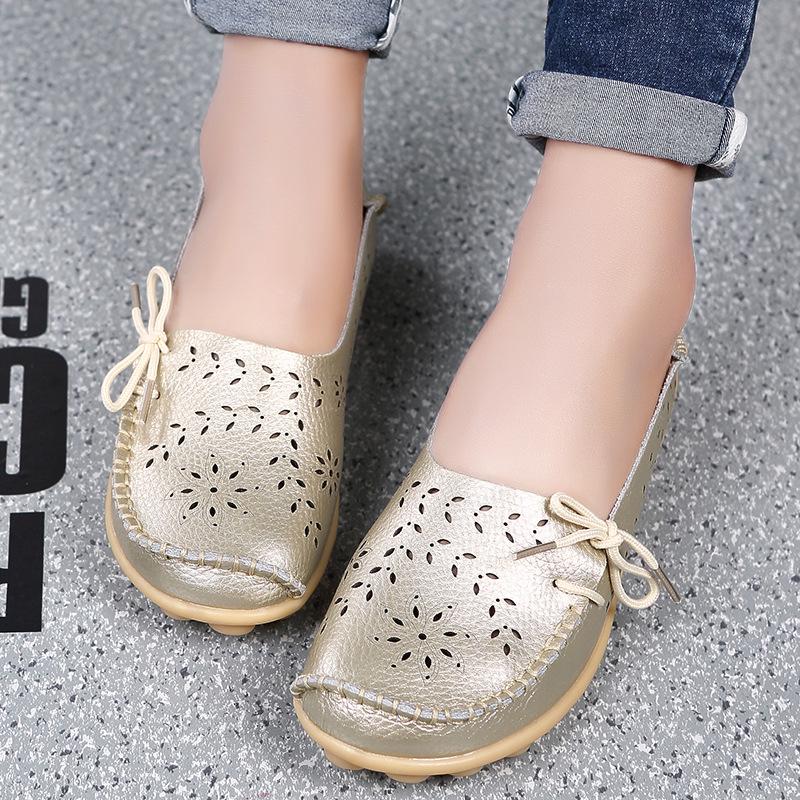 Damen Flache Schuhe Mode Damen Freizeitschuhe Atmungsaktive Damen Loafer Flacher Komfort Mama Schuhe Damen 36 gold