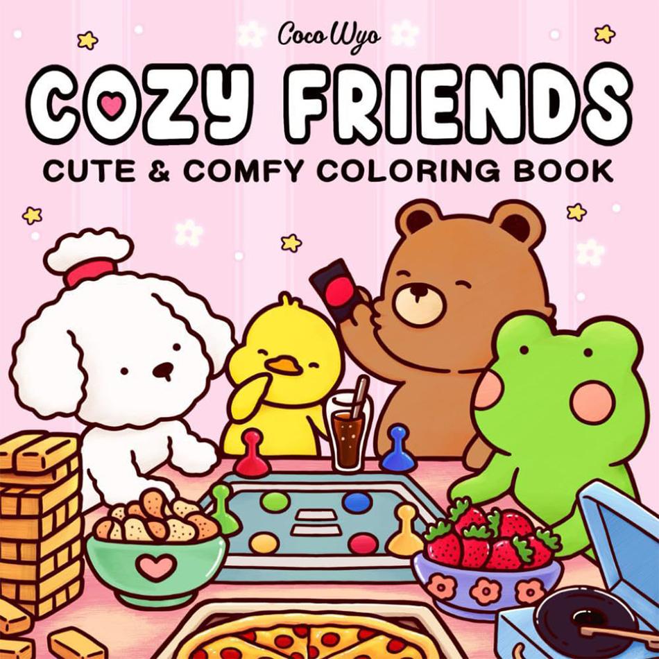 Für Erwachsene und Jugendliche Halloween Malbuch COZY FRIENDS Malbuch mit niedlichen gruseligen Kreaturen für Halloween-Geschenke