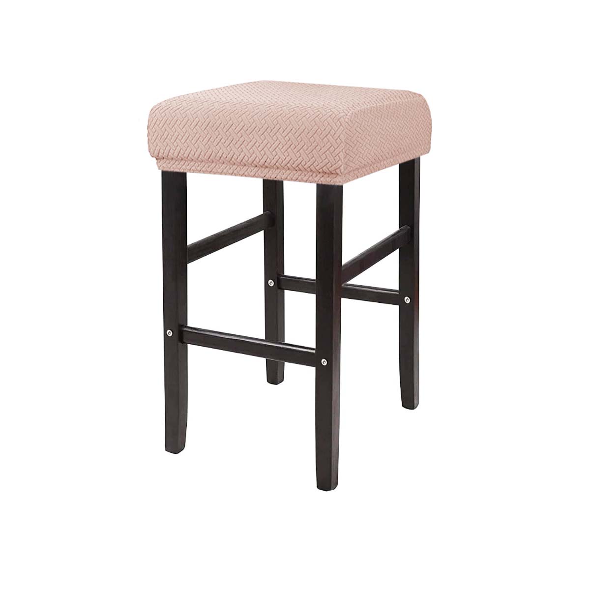 Stretch-Bezüge für rechteckige Barhocker, Jacquard-Bezug für Waschtischhocker, waschbare Thekenhocker-Bezüge, Barhocker-Sitzbezüge, Sattelsitzbezug khaki