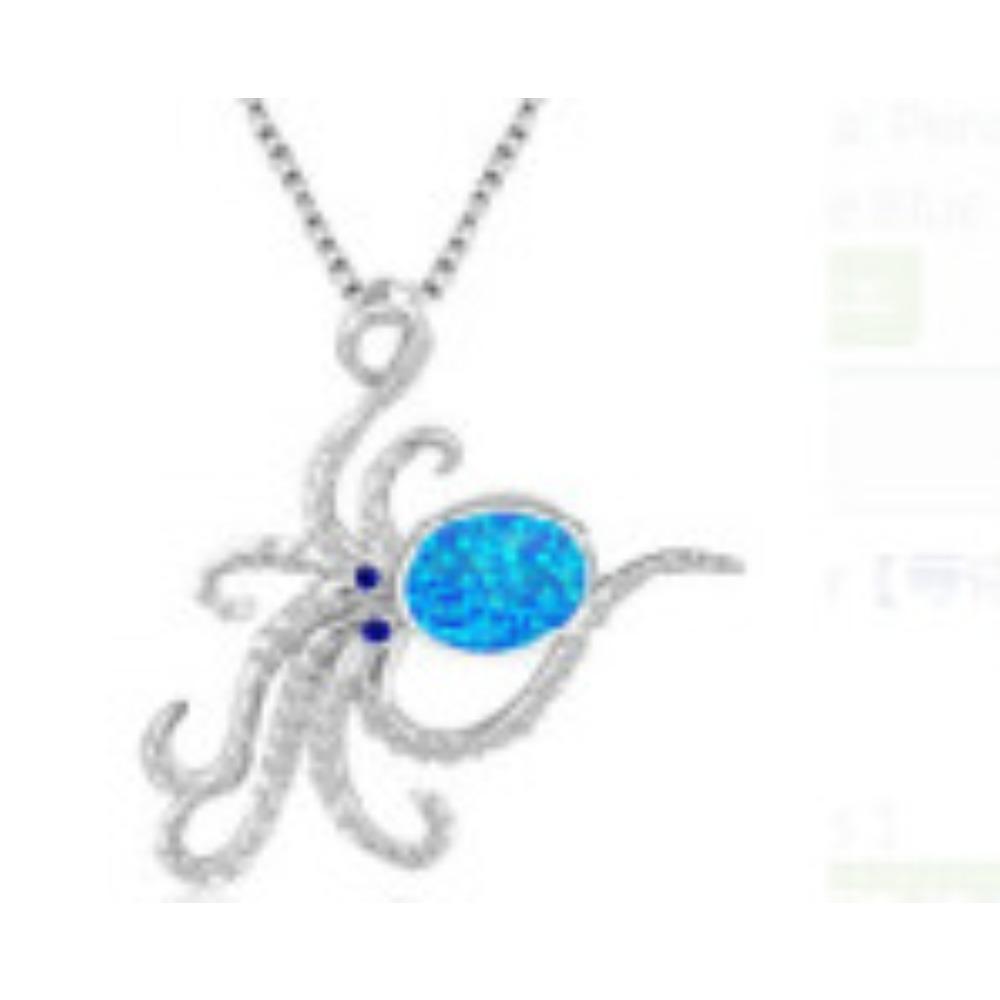 Ozean Serie Blau und Weiß Oktopus Oktopus Damen Personalisierte Vielseitige Halskette