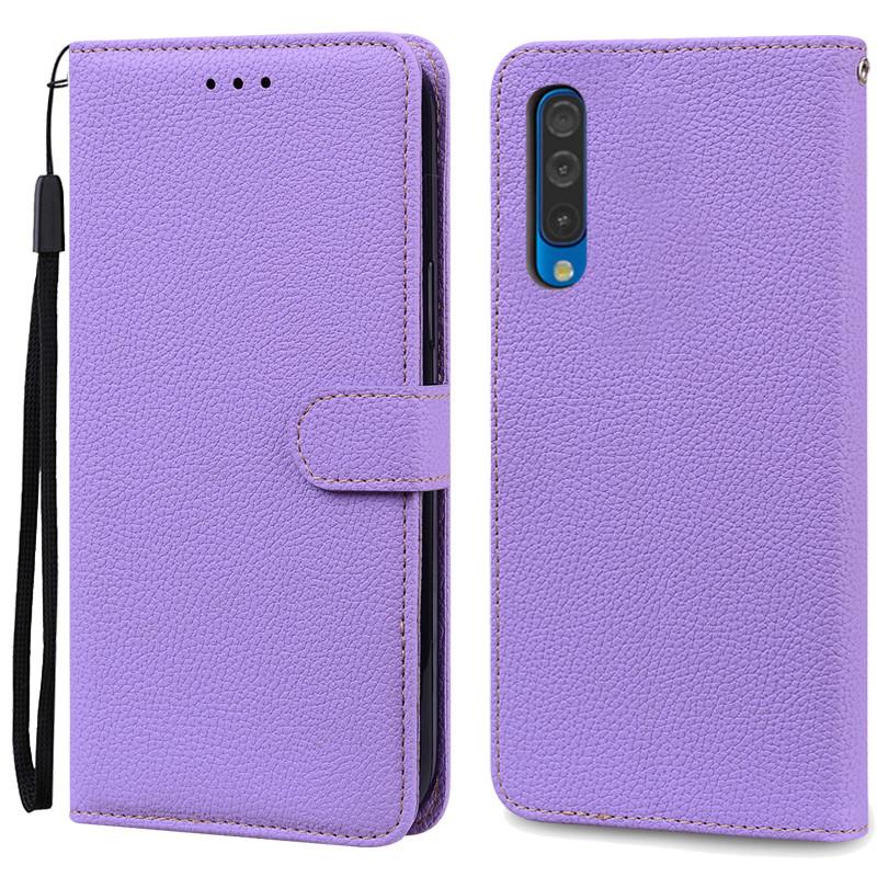 A50 Hülle Für Samsung Galaxy A50 Hülle Leder Klapp Brieftasche Hülle Für Samsung A50 Hülle A 50 A505 A505F Weiche Silikon Hülle Fundas For Samsung A50 licht lila