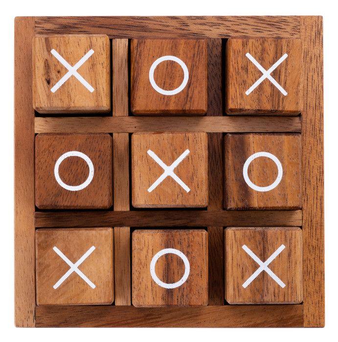 Morpion-Spiel aus Holz – Tic Tac Toe, XO-Spiel – Logik- und Atmosphärenspiel – Ökologisches Spiel – 350130