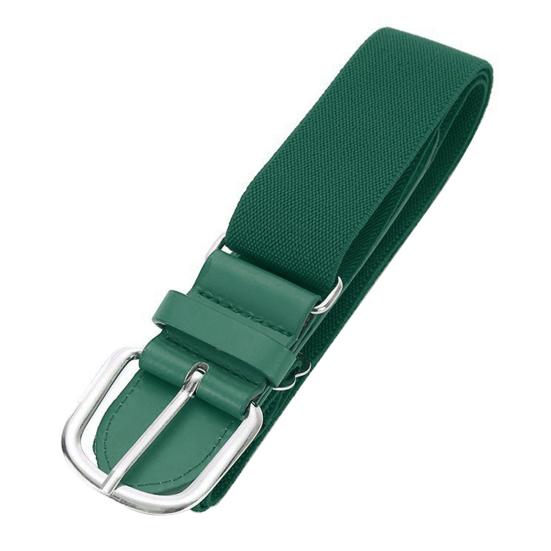 Baseball-Gürtel für Erwachsene, elastisches Band, verstellbare Länge, Kunstleder, Baseball-/Softball-Gürtel, Unisex, Bund in leuchtenden Farben dunkelgrüne