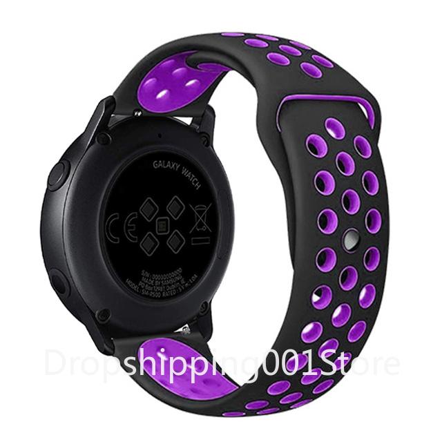 Silikonband 20/22 mm für Samsung Galaxy Watch 3 4 klassisches Armband Gear S3 46/42 mm Huawei Watch GT2 Correa Armband Active 2 40 mm 44 mm Armband 20mm watch strap violett