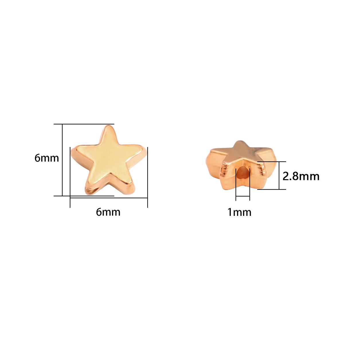 100 Stück/Beutel CCB Gold/Silber Farbe Stern Blume Krone Schmetterling Herz Perlen Charms Lose Spacer Acrylperlen DIY Schmuckherstellung Charm Perlen 6*6mm gold