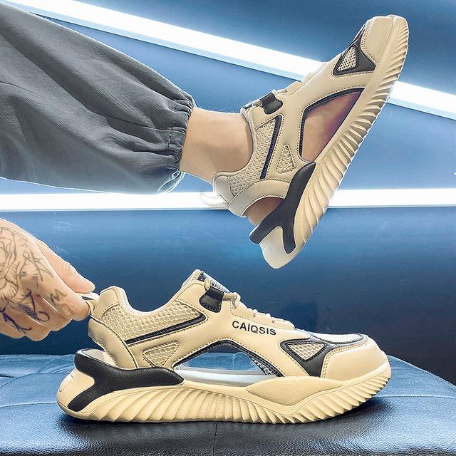 Herren Sport Sandalen Sommer Atmungsaktive Mesh Sandalen Männer Outdoor Casual Leichte Strand Sandalen Mode Männer Schuhe 39 beige