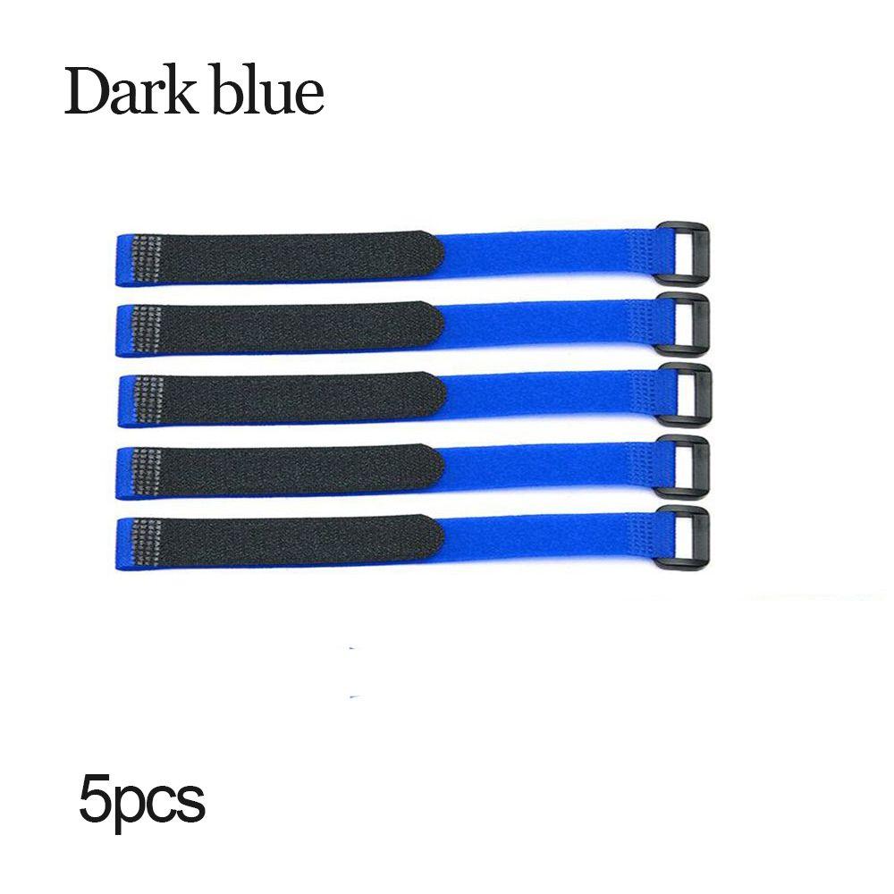 Hochwertiges mehrfarbiges RC-Zubehör Nylon Klettverschluss Antirutsch Kabelbinder Spanngurte Kabelbinder 5pcs dunkelblaue