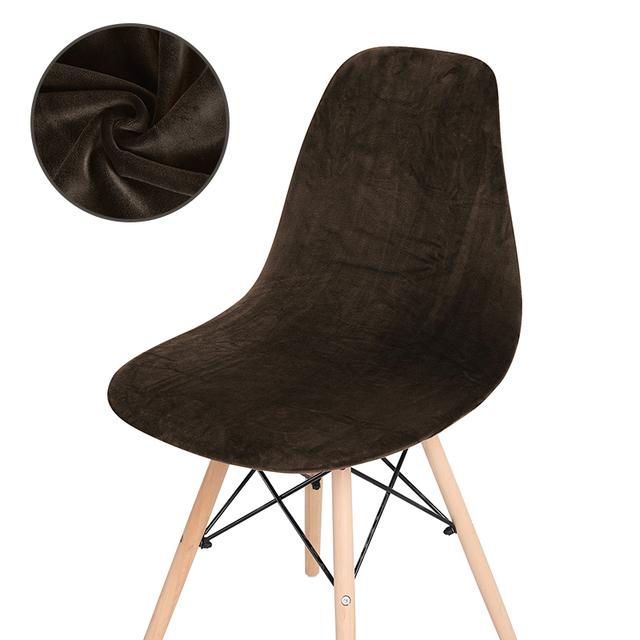1 /2 /4 /6 Stück Samt Stuhlhussen Armlehnenlose Schale Stuhlhusse Hochzeit Esszimmer Büro Bankett Hotel 6 Pieces kaffeebraun