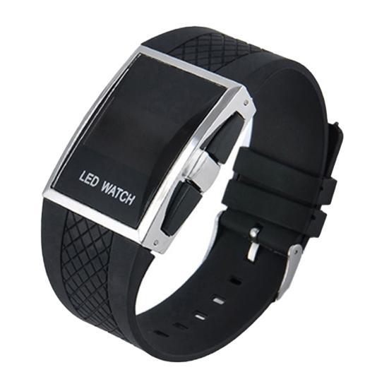 Modische, lässige Unisex-Armbanduhr mit quadratischem Gehäuse, LED-Digitalanzeige, Sport-Armbanduhr, Geschenk