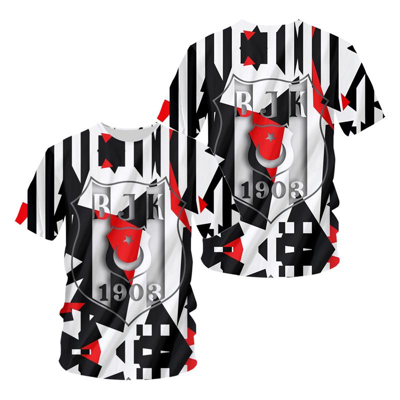 2024 Sommer kurzärmeliges Herren-T-Shirt Türkiye Istanbul Fußball-T-Shirt 3D-Druck Y2k T-Shirt lockeres Sport-T-Shirt Oberteile XXS