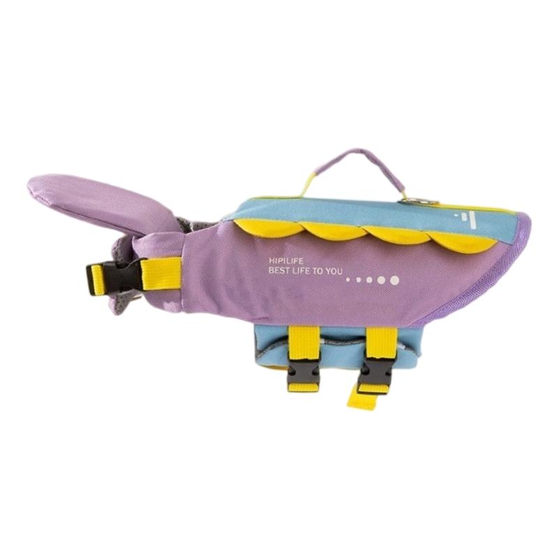 Hunde-Rettungswesten, Hunde-Rettungsweste mit hoher Auftriebskraft zum Schwimmen, Bootfahren, Wassersicherheit, Welpen-Schwimmweste mit Griff M violett