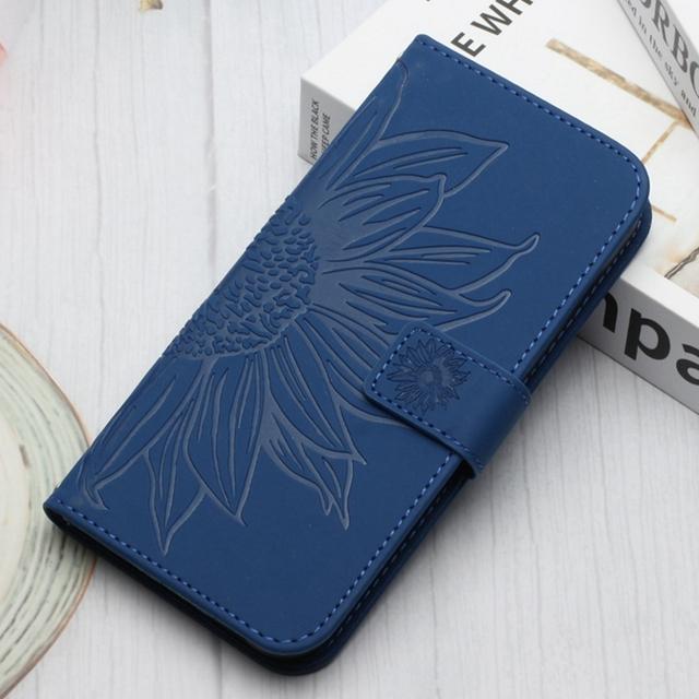S20 + S20 Plus S20fe Brieftasche Telefonbuchhülle für Funda Samsung Galaxy S20 Fe S20ultra 5g Hülle 3D Sonnenblumen-Schmetterling Lederhülle Samsung S20 FE blau