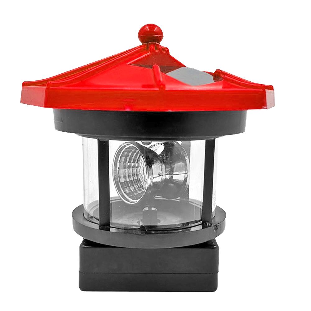 Leuchtturm Solar-LED-Licht Zaun Dekor Smart Sensor Leuchtfeuer Rundumstrahl Lampe Solar Straßenlaternen für Outdoor Garten Dekoration 1 pcs