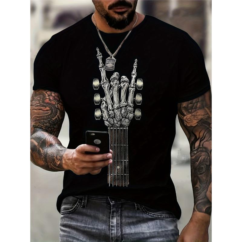 Instrumente Gitarre 3D gedruckt T-Shirt Männer Frauen Mode Kurzarm T-Shirt Kinder Hip Hop Tops T-Shirts Übergroße Mode Sommer Top XL