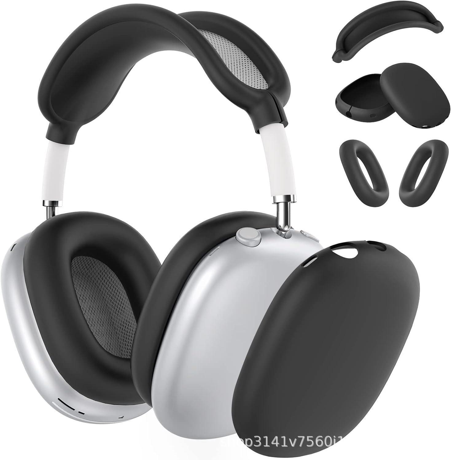 AirPods Max Silikon-Schutzhülle: Kopfmontiertes Bluetooth-Headset-Gehäuse three piece suit schwarz