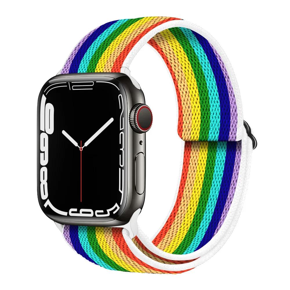 Nylon-Schlaufe für Apple Watch Armband 44mm 40mm 46mm 42mm 45mm 49mm 41mm 42mm Armband iWatch Serie Ultra 10 9 8 7 6 5 SE2 Armband 38mm 40mm 41mm 42mm