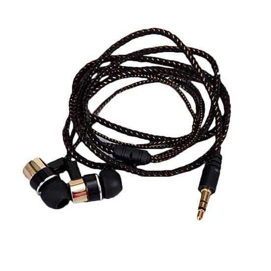 Bass Stereo In-Ear Kopfhörer Kabelgebundener Kopfhörer Ohrhörer Metall Headset für Telefon PC gold