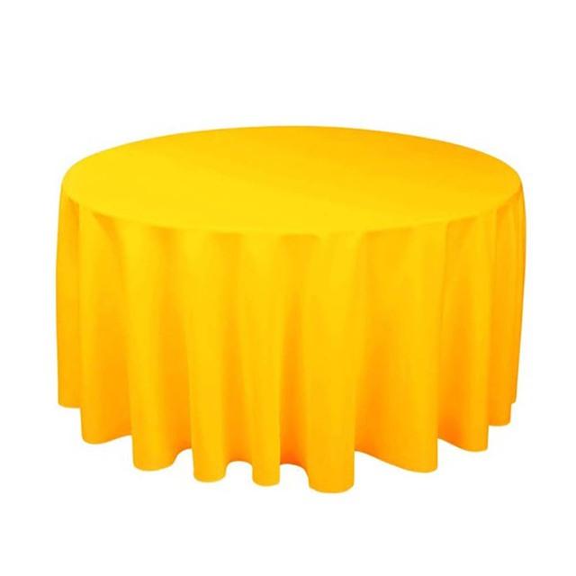 Bankett-Tischdecke, runde Hochzeitstischdecke, Polyester-Tischdecken für Esstisch, Home, Hotel, Restaurant, Tischdecke, Dekor diameter 180cm gold
