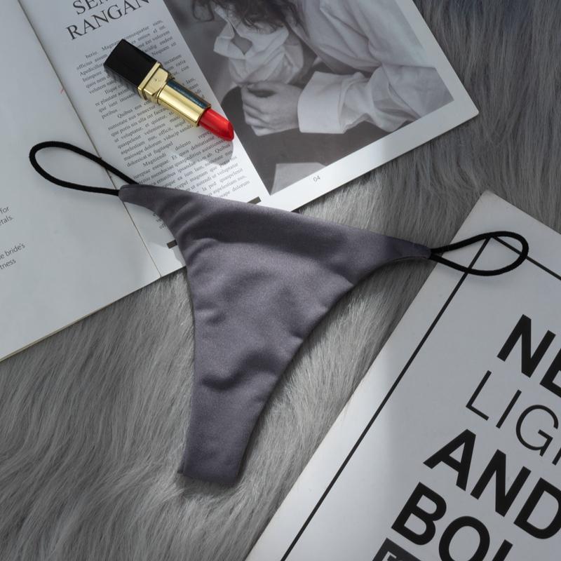 Nahtloser String Heiße Versuchung Bikini T-Rücken Niedrige Taille G-String Sexy Slips M-XL M grau
