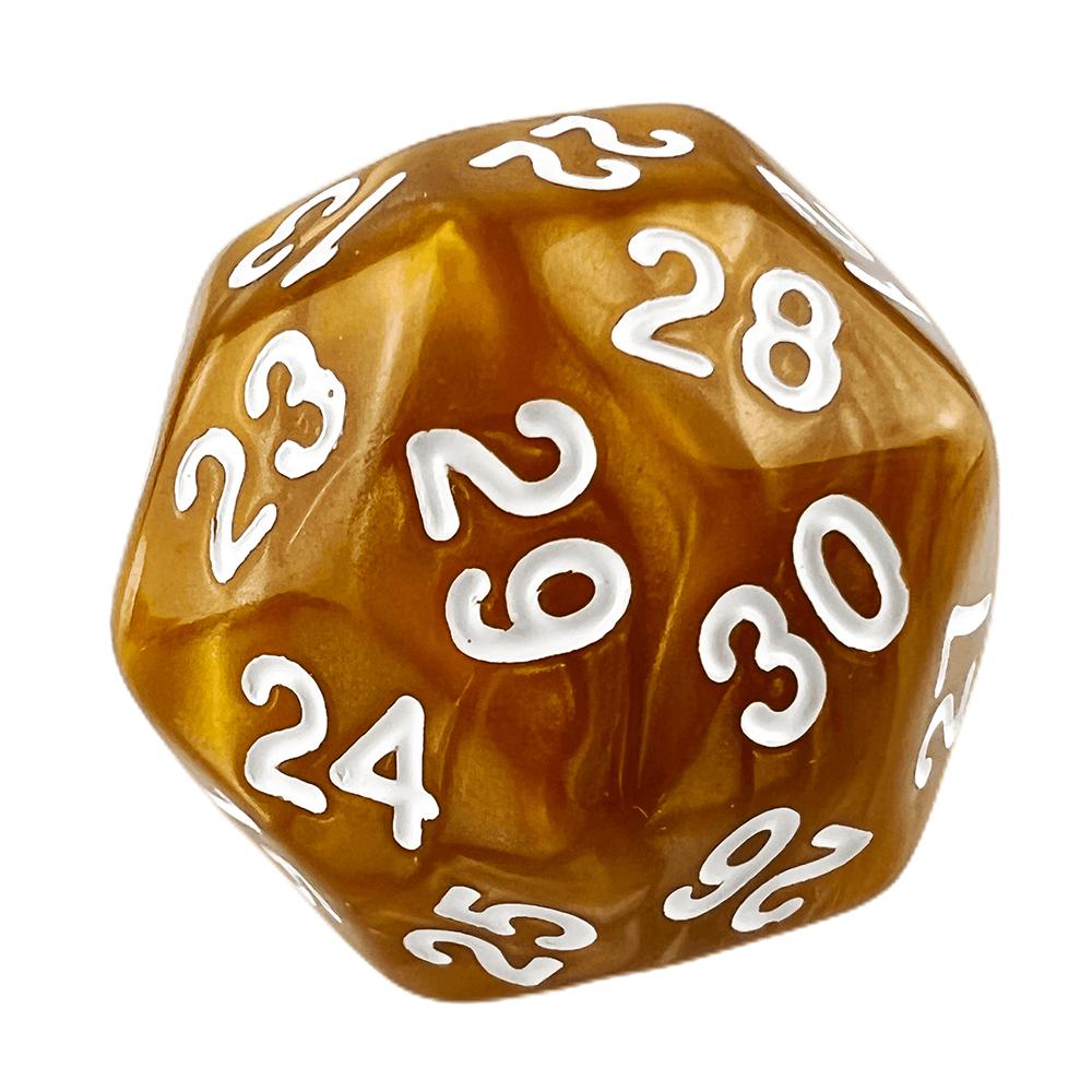 Würfel D30 Polyedrische Würfel Marmor Effekt Würfel für Rollenspiele Brettspiel Zubehör braun