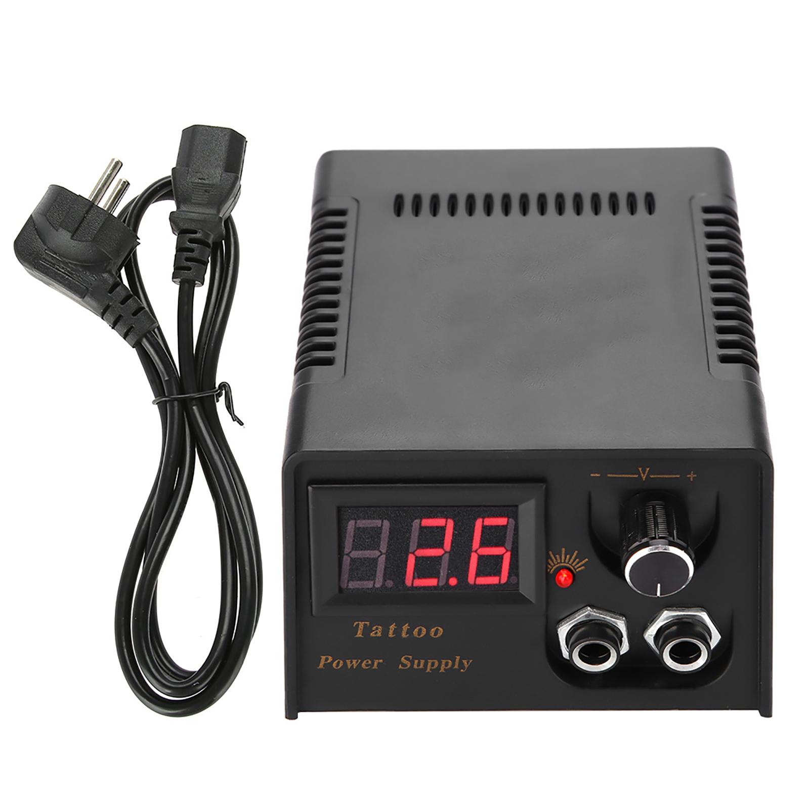 Professionelles Löwenkopf Tattoo Netzteil Schwarz Tattoo Transformator Set für Tätowiermaschine EU PLUG