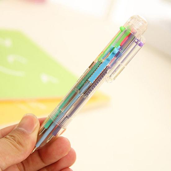 6 Farben 0,5 mm Kugelschreiber mit öliger Tinte für Büro und Schule, glatt schreibender Kugelschreiber