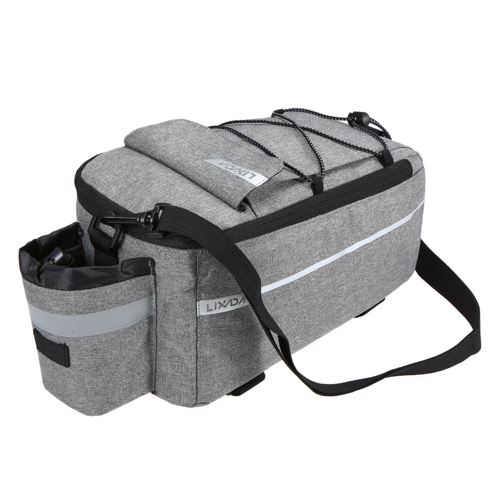 Lixada Isolierte Kofferraum-Kühltasche für Radfahren, Fahrrad, Gepäckträger, Aufbewahrung, Gepäcktasche, reflektierend, MTB-Fahrrad grau