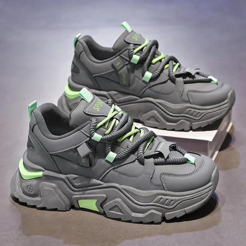 Mode Qualität Herren Sneaker Bequeme Herren Freizeitschuhe Abriebfest Rutschfest Herren Plateau Schuhe Neue Herren Schuhe zur Höhenvergrößerung 39 grau