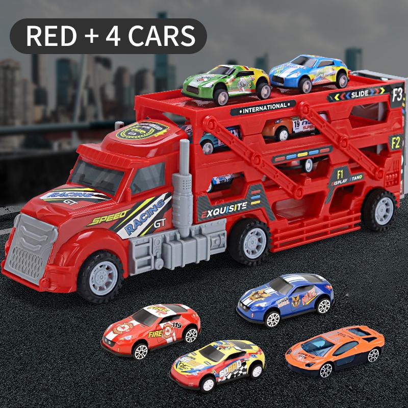Legierung Spielzeug-Container-LKW, Pädagogisches Spielzeug Junge Spielzeug, Faltbarer Startbarer LKW, Feiertagsgeschenk für Kinder, Container-LKW