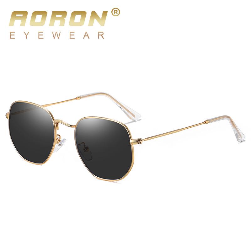 AORON Polarisierte Herren Sonnenbrille Klassische Pilot Fahrsonnenbrille Metallrahmen Spiegelglas Sonnenbrille Geschenke