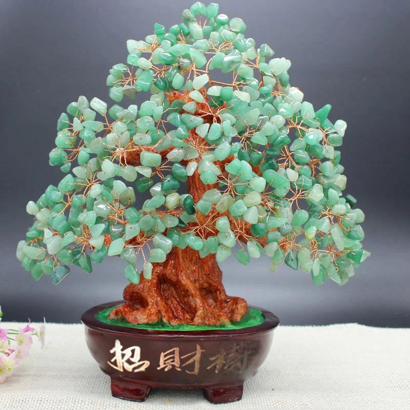 Glücksgeldbaum, chinesischer Goldbarren, Kristall, Glücksbaum, Ornament, Reichtum, Ornament, Heimbüro, Tischdekoration, Tischhandwerk brown
