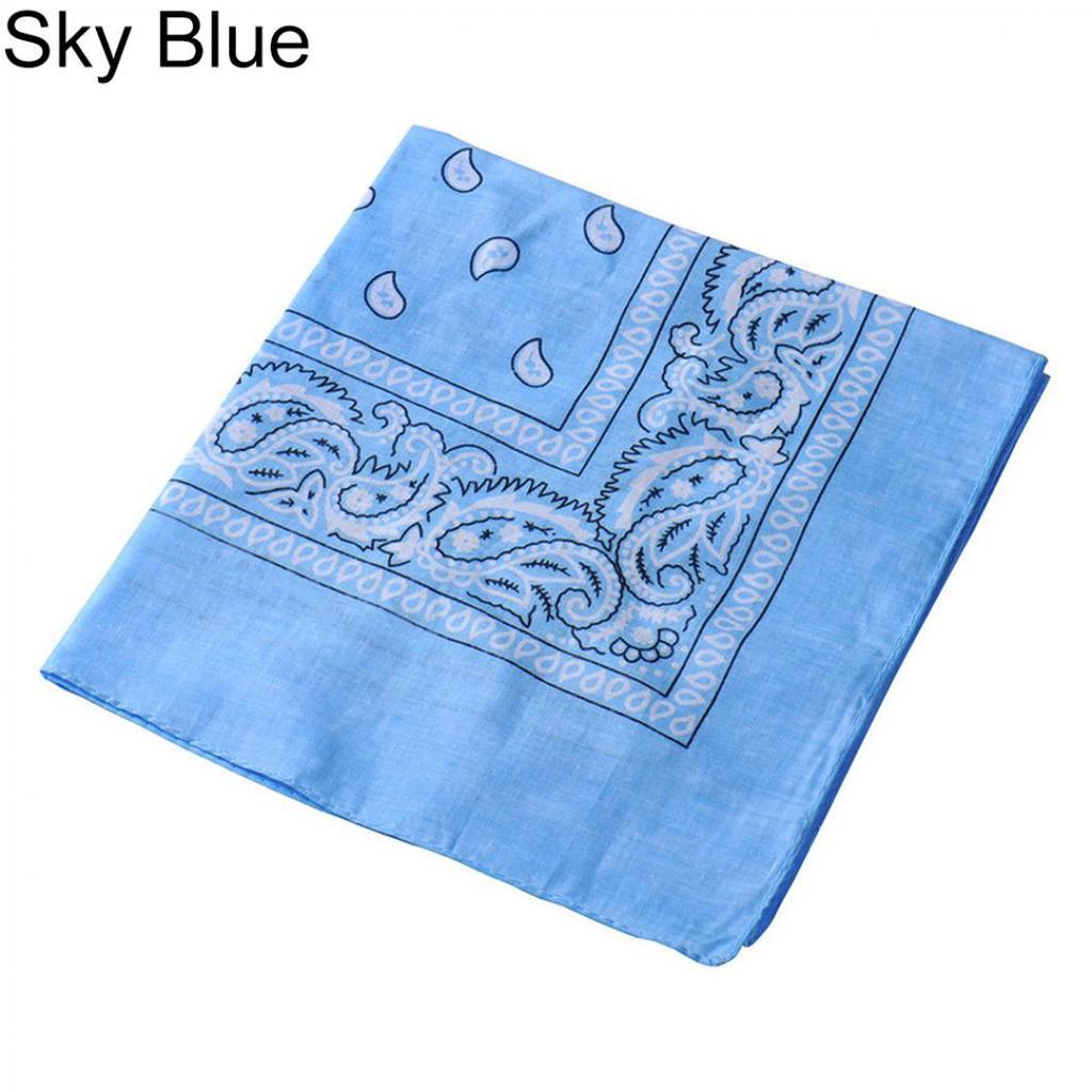 Cool Cotton Lady Men Square Bandana Hiphop Head Wrap Schal Armband 55 x 55 cm himmelblaue
