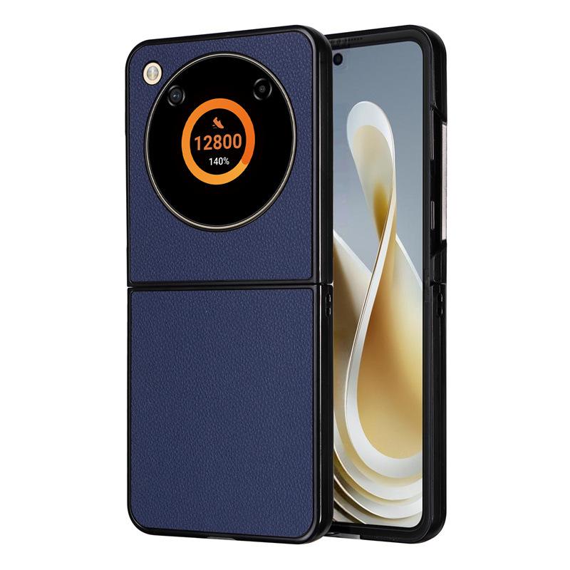 Handyhülle für ZTE nubia Flip PC+Leder Stoßfeste Anti-Fall-Schutzhülle for ZTE nubia Flip dunkelblaue