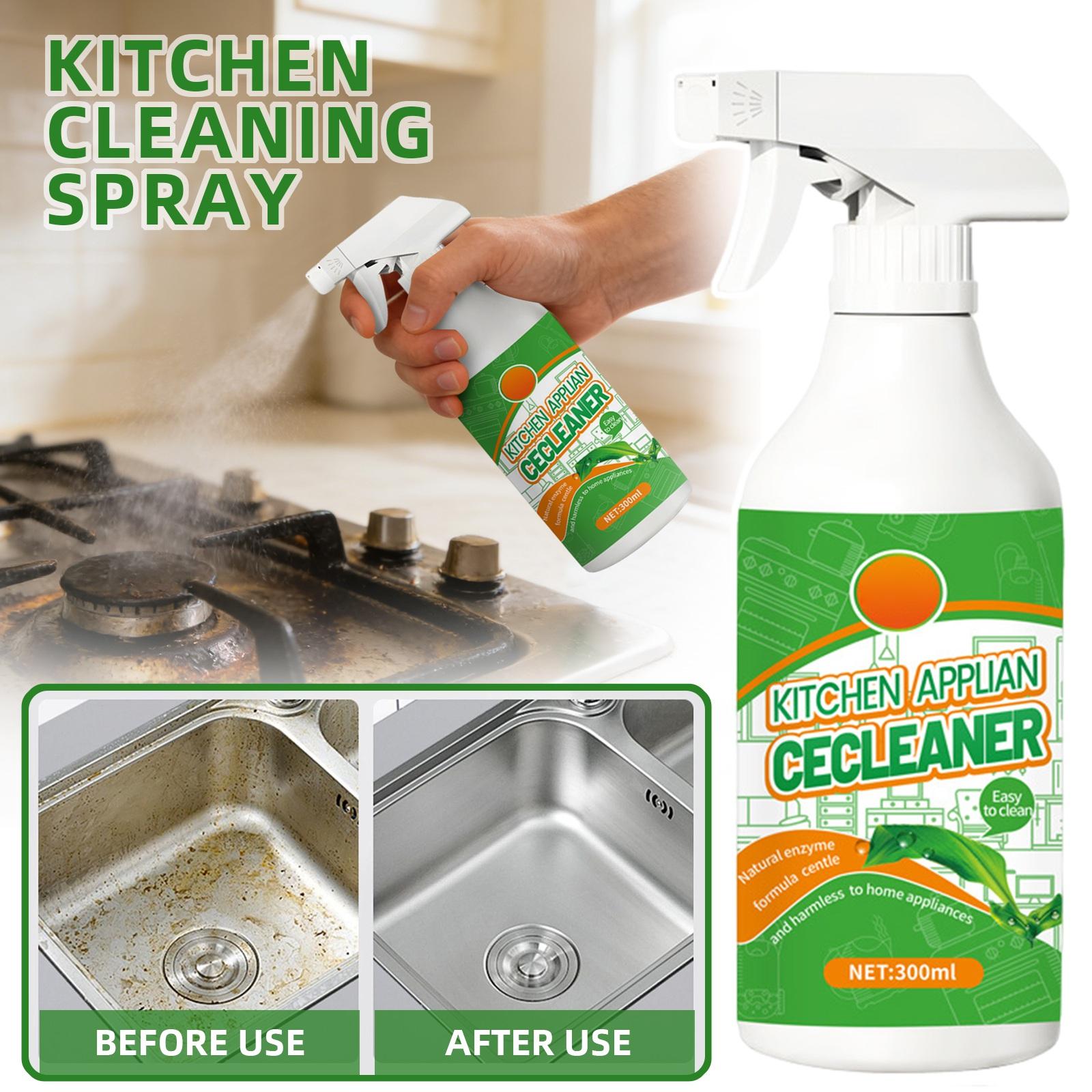 Elektrolytisch ionisierter Küchenreiniger Spray, Fliegenreiniger Natürlich für Haushaltsgeräte, Küchengeräte Reiniger, Für Halten, Backofen, Herd, Dunstabzugshaube 300ml