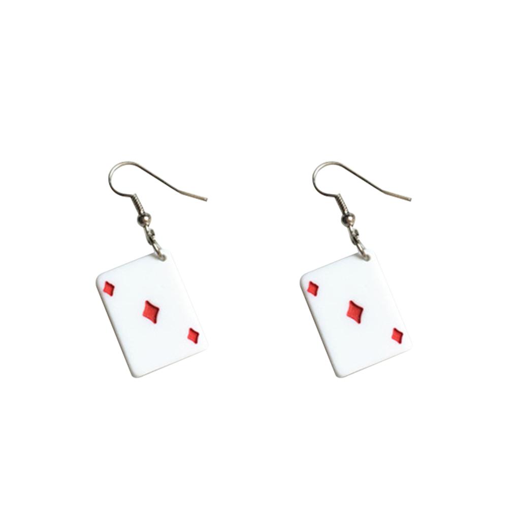 Damen Lustige Spielkarten Ohrhänger Interessante Personalisierte Ohrhaken Teenager Weihnachtsgeschenke Schmuck Ohrhänger