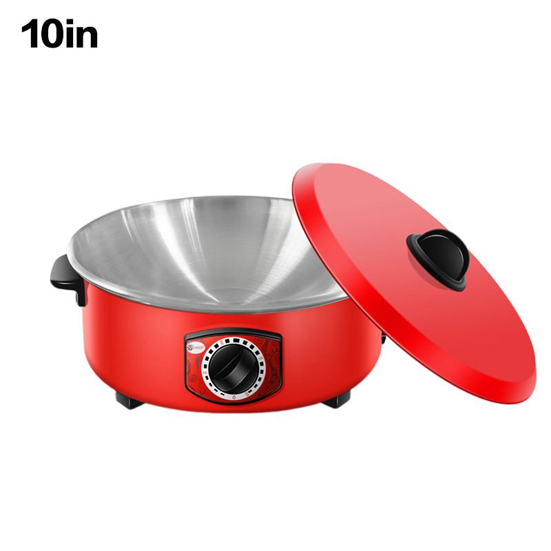 Elektrischer Kessel, rote elektrische Bratpfanne, zum Dämpfen, Kochen, Schmoren, multifunktionaler elektrischer Chafing Dish 1
