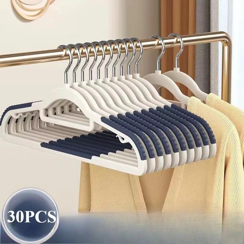 10/20/30 Stück Set Rutschfeste Kleiderbügel Robust und Langlebig Drehbarer Haken Kleiderbügel Wäsche Badezimmer & Schlafzimmer Kleiderbügel Organisation 30pcs blau