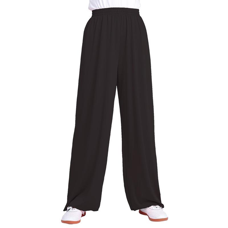 Unisex Tai Chi Hose Eisseide Tai Chi Kleidung Hose Morgengymnastik Sommer Übergröße lockere Pumphose Übungshose Kampfsport M schwarz