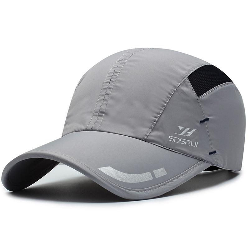 Sommer Quick Dry Cap Bedruckte Herren Baseball Cap Outdoor Mesh Atmungsaktive Cap hellgrau