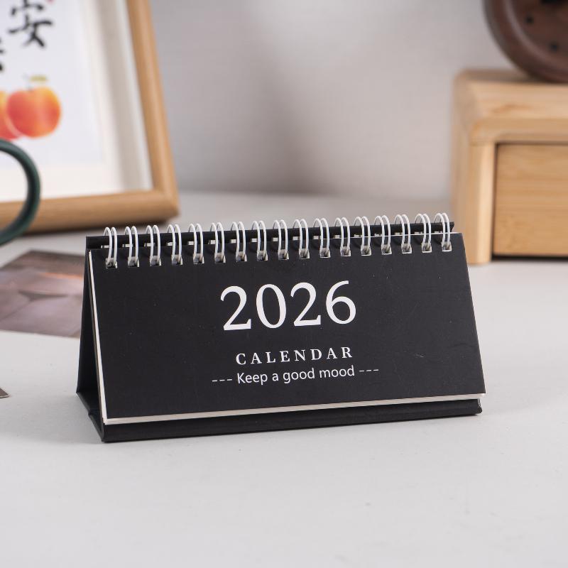 2026 Schlichter Stil Englisch Mini Tischkalender Desktop-Display Einfarbig Tragbar Kleiner Tischkalender Desktop-Dekoration